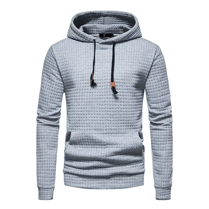 New Spring Autumn Men'S Hoodie Fashion Plaid Quilted Cotton Fabric Hooded Sweatshirt Hoody Hollow Mens Streetwear Hoodie Men