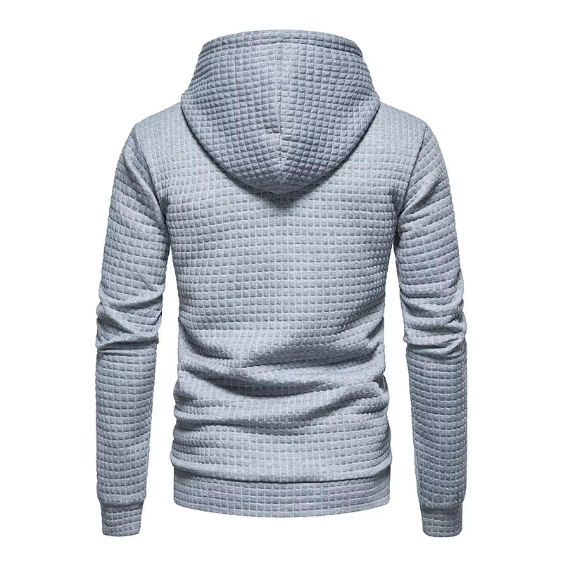 New Spring Autumn Men'S Hoodie Fashion Plaid Quilted Cotton Fabric Hooded Sweatshirt Hoody Hollow Mens Streetwear Hoodie Men