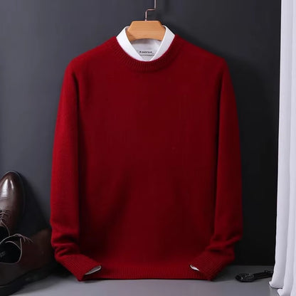 2024 Cashmere Sweater O-Neck Pullovers Men'S Loose Oversized M-3XL Knitted Bottom Shirt Autumn Winter New Korean Casual Men Top